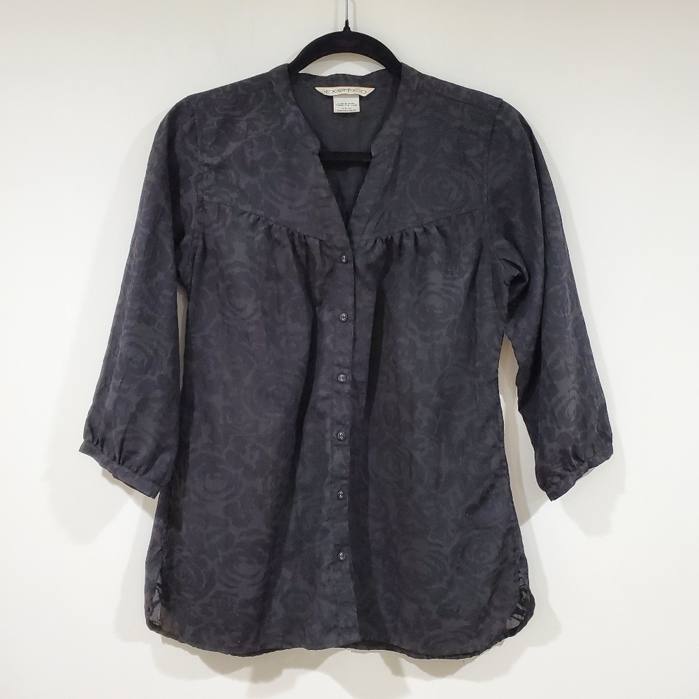 Exofficio Floral 3/4 Sleeve Top Women's Size M